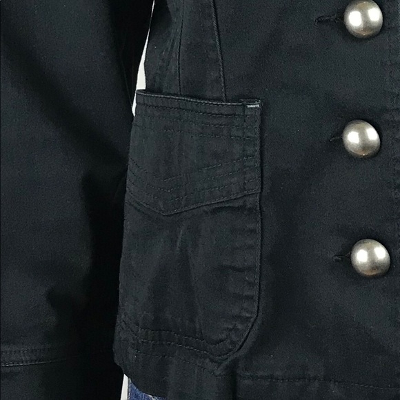 FB Military Black Blazer Jacket Silver Buttons M - Picture 7 of 8